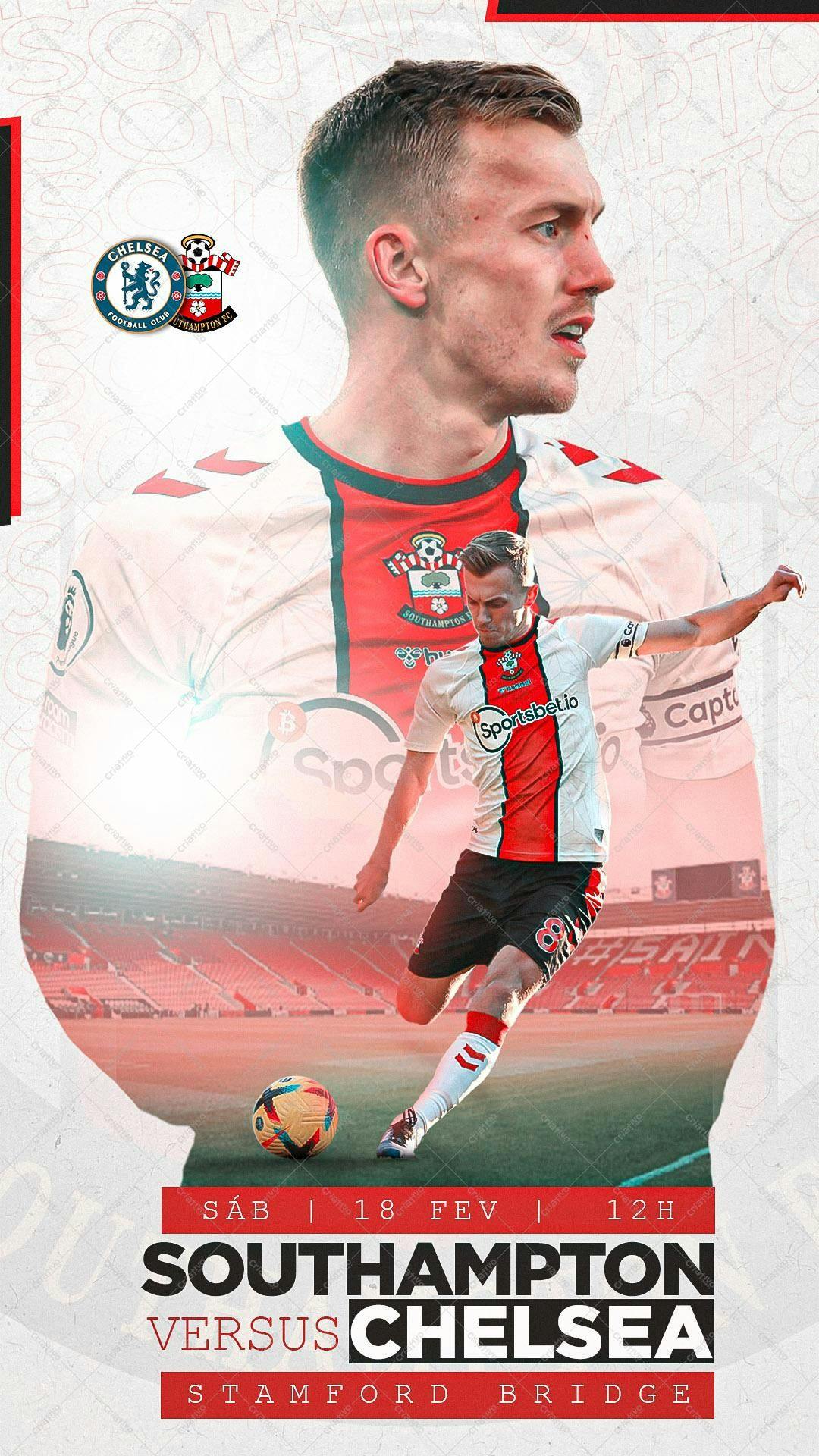 Flyer para Jogo de Futebol Southampton x Chelsea PSD Editável