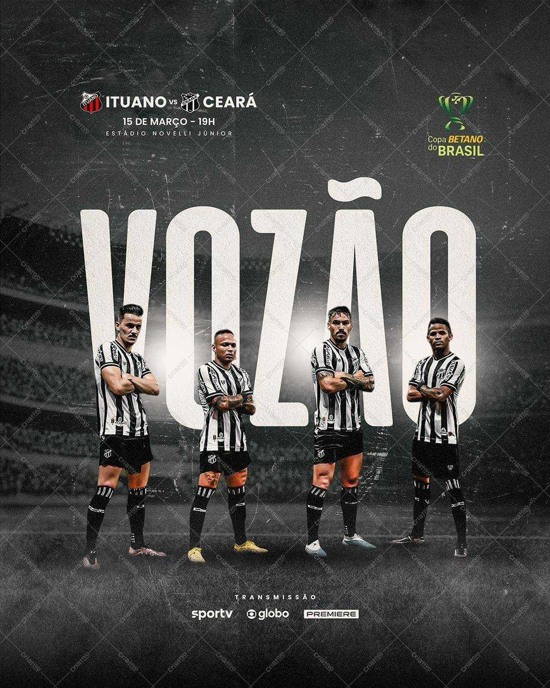 Poster para Jogo de Futebol Ituano x Ceará PSD Editável