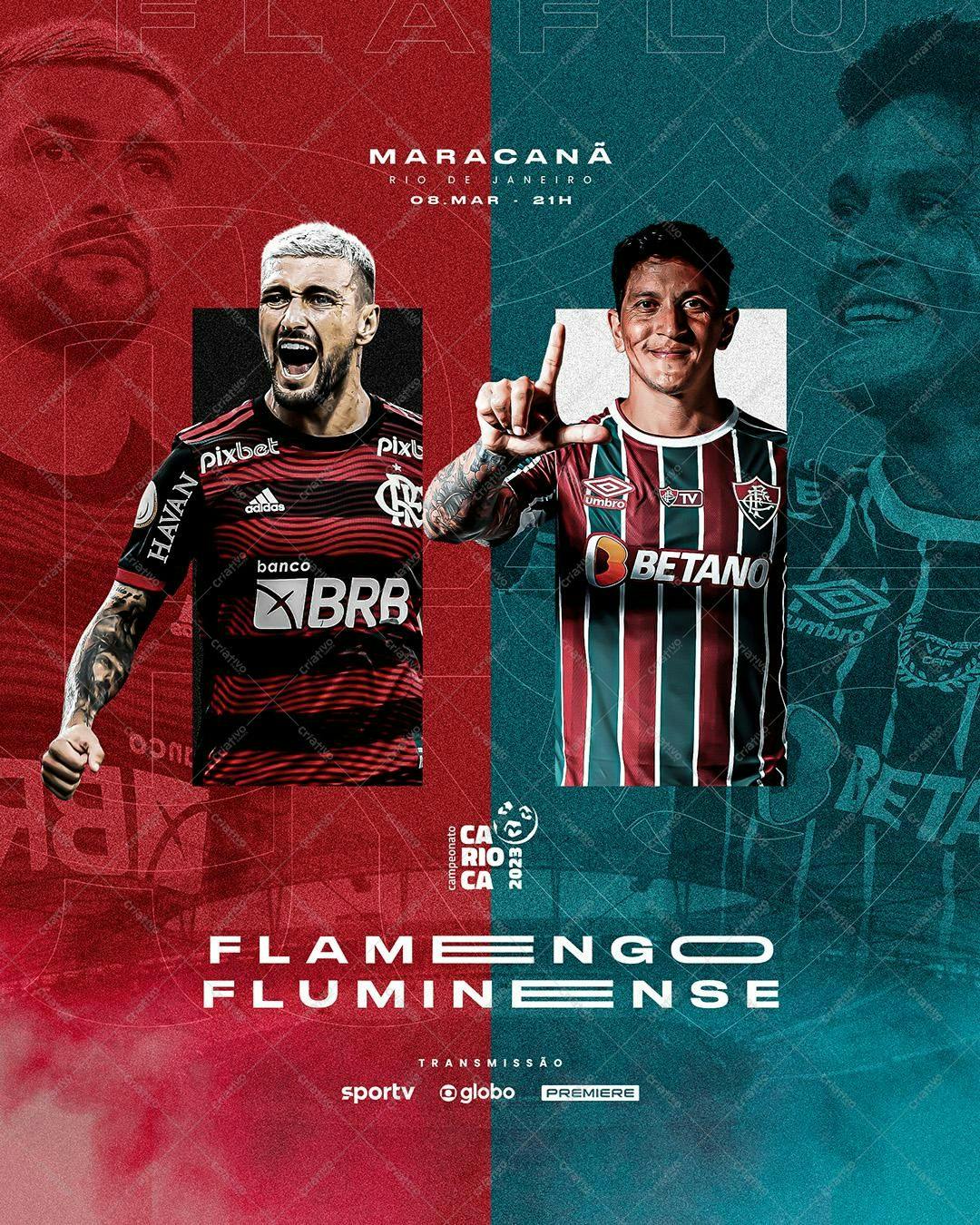 Flyer Flamengo x Fluminense PSD Editável