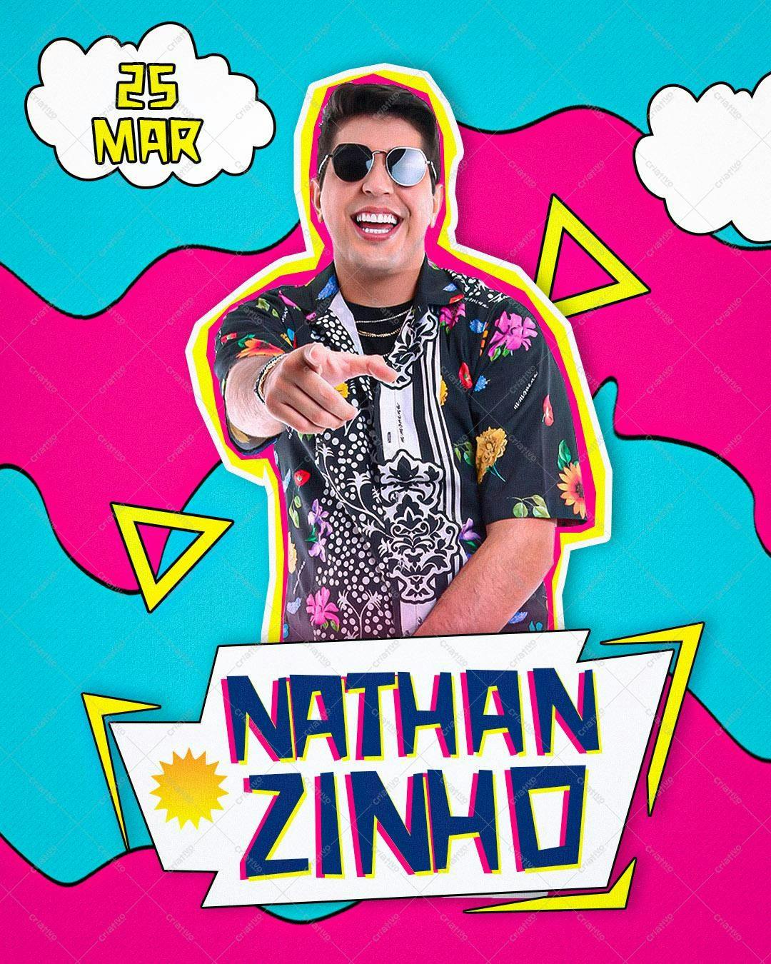 Flyer para Show Nathanzinho 25 Mar PSD Editável