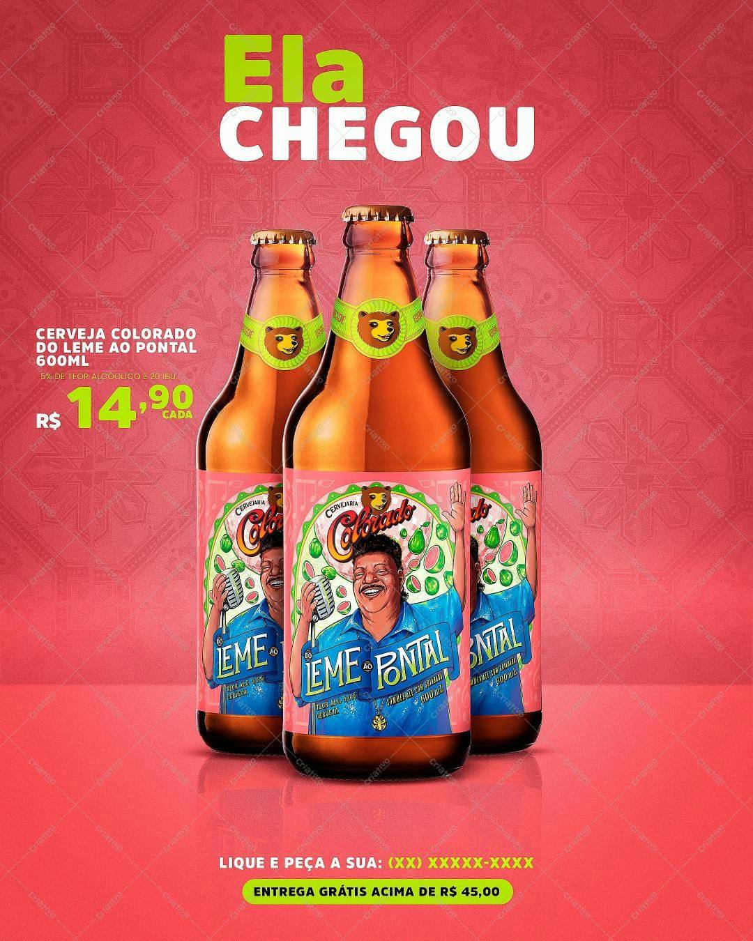 Modelo de Rótulo de Cerveja PSD Editável