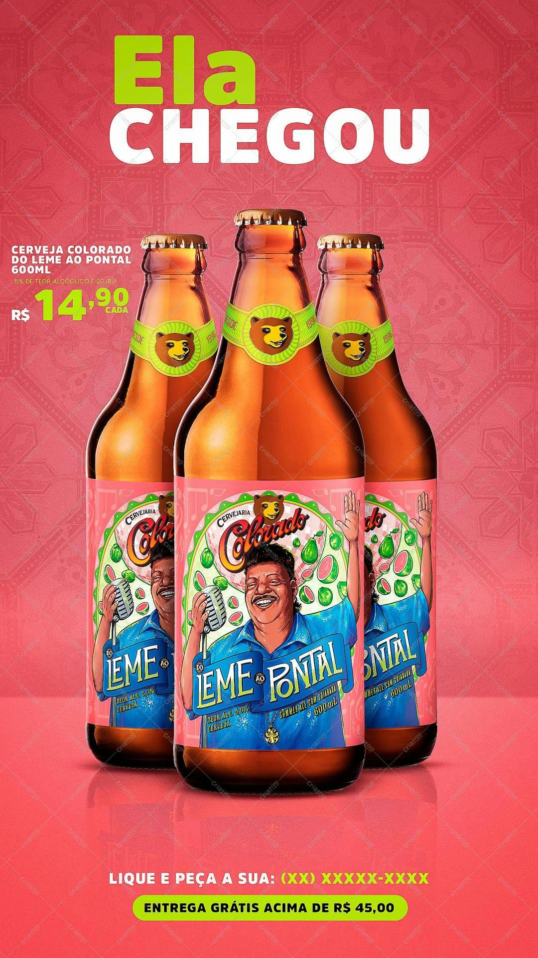 Modelo de Rótulo de Cerveja PSD Editável