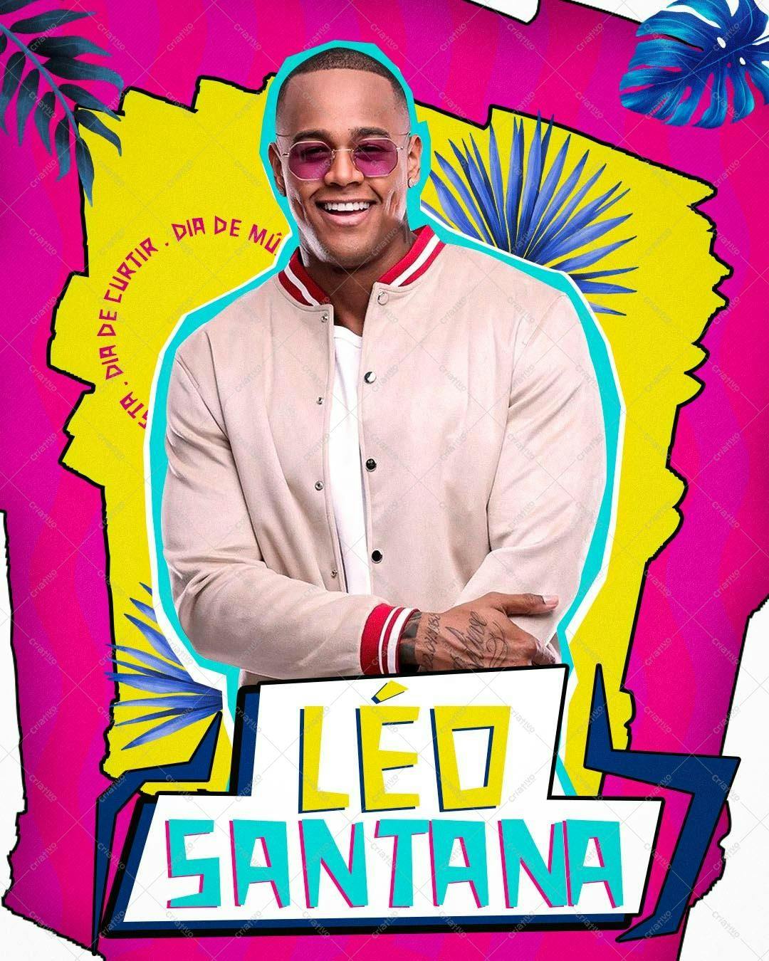 Flyer para Divulgação do Cantor Léo Santana PSD Editável