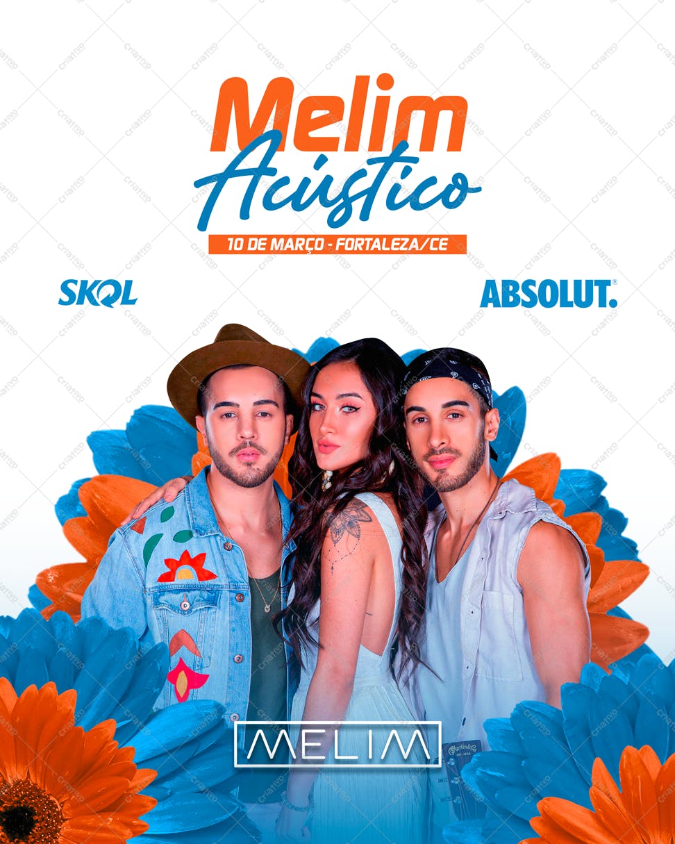 Flyer para Show Melim Acústico PSD Editável