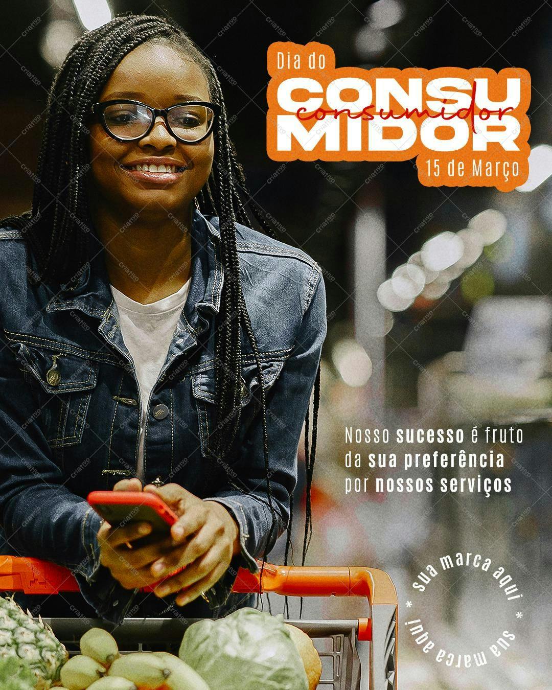Post para Redes Sociais Dia do Consumidor PSD Editável