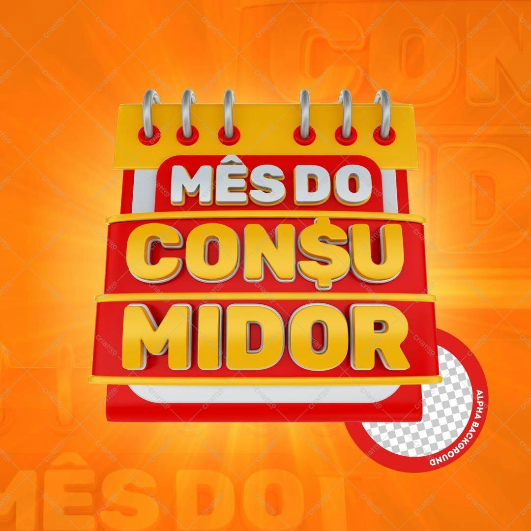 Calendário para Mês do Consumidor PSD Editável
