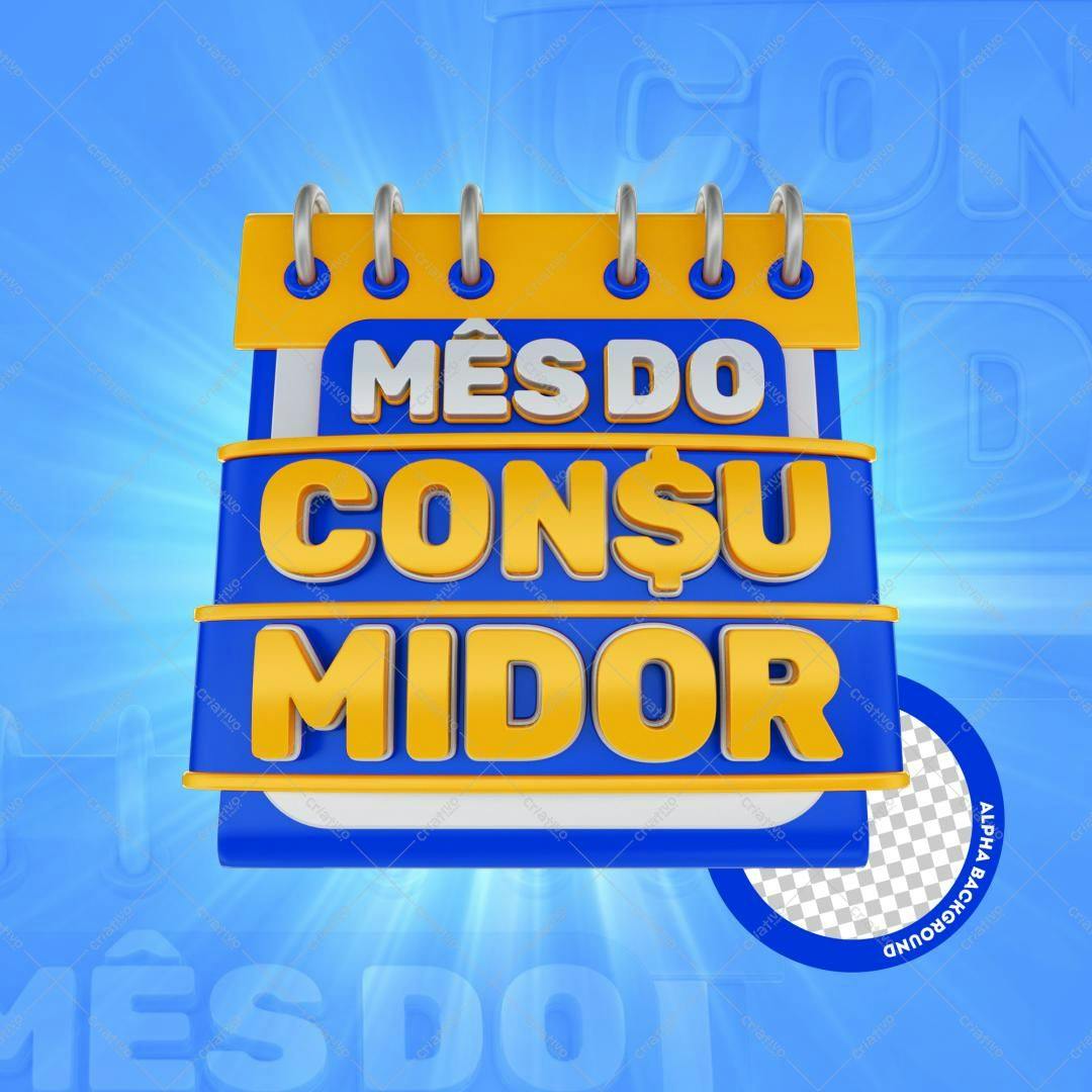 Calendário para Mês do Consumidor PSD Editável