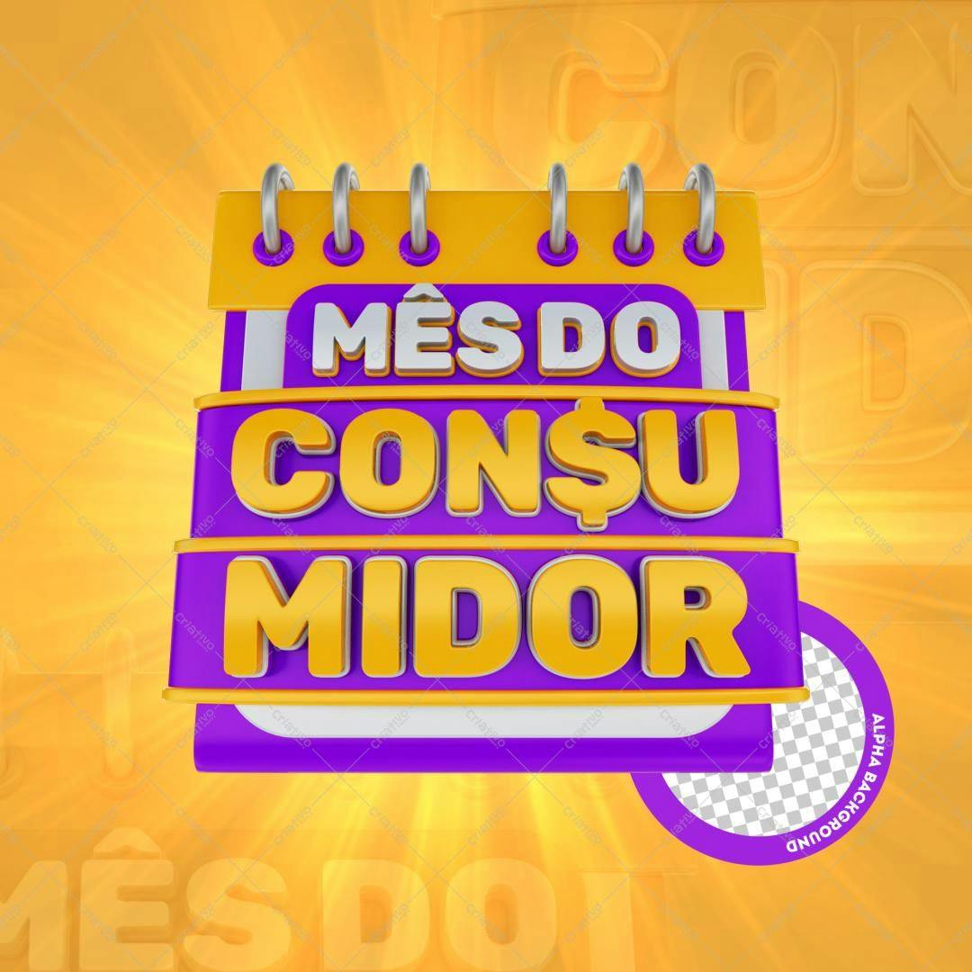 Calendário Mês do Consumidor PSD Editável