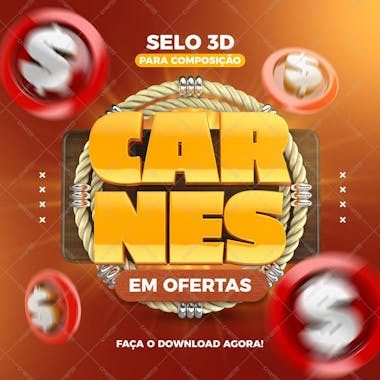 Selo carnes em ofertas para composição