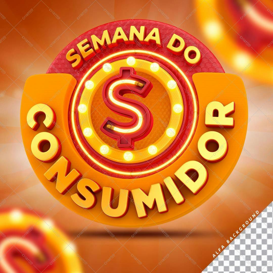 Selo 3D promocional dourado e vermelho