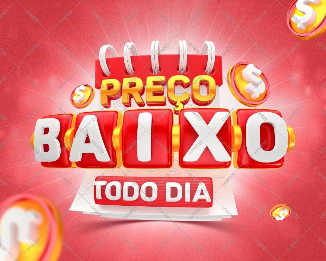Selo 3D promocional vermelho e dourado