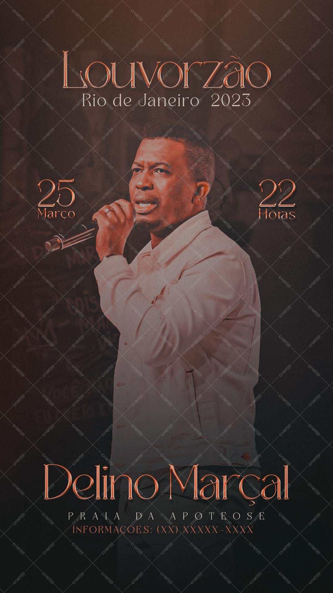 Flyer para Evento Gospel Delino Marçal PSD Editável