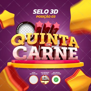 Selo 3d quinta da carne posição 03