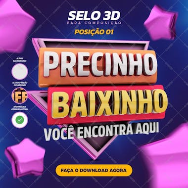 Selo 3d precinho baixinho posição 01