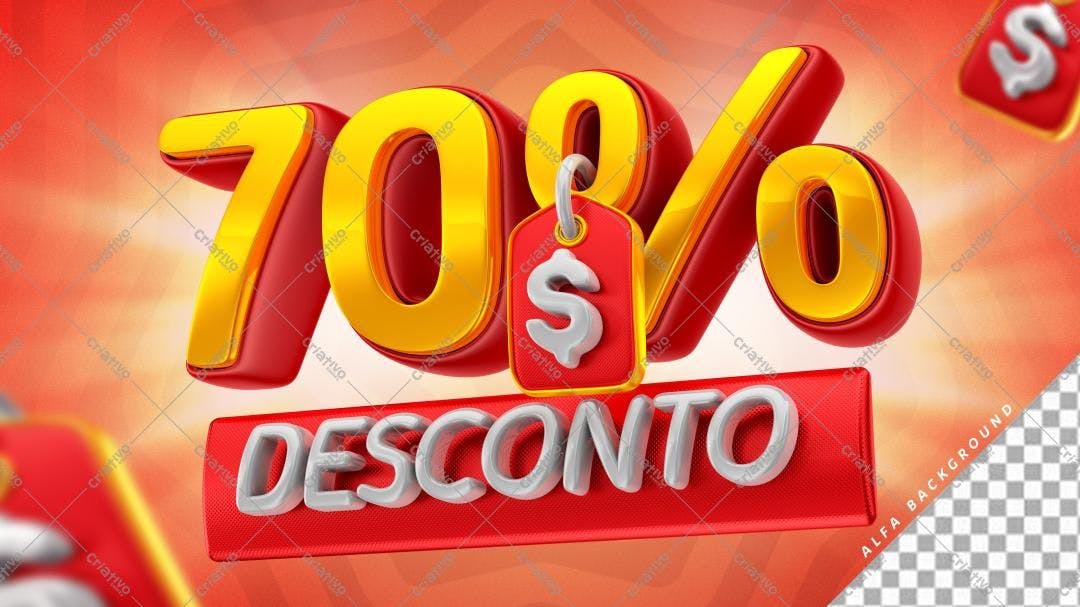 Banner de Desconto 70% PSD Editável