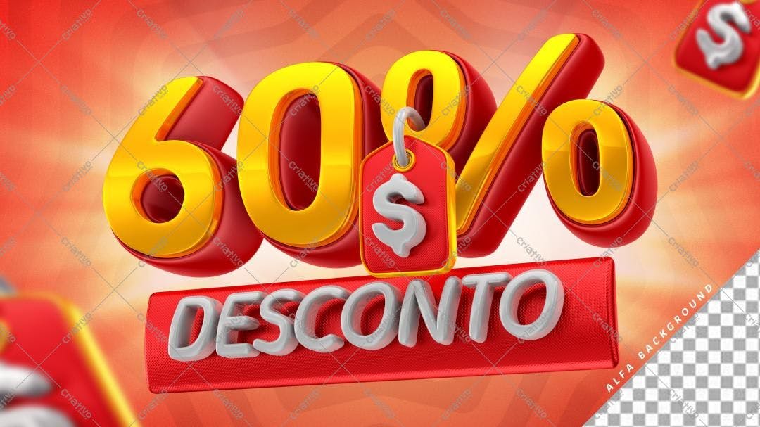 Banner de Desconto 60% PSD Editável