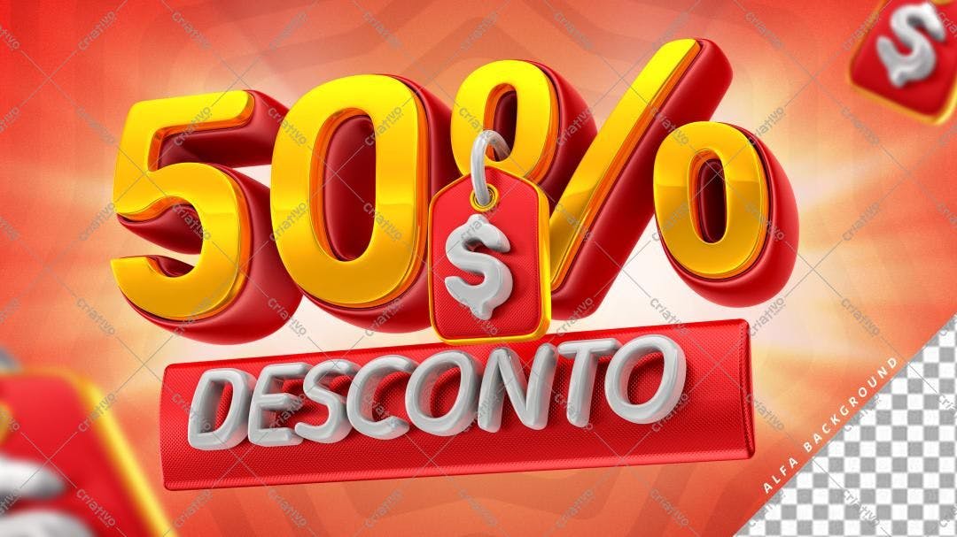 Banner de Desconto 50% PSD Editável