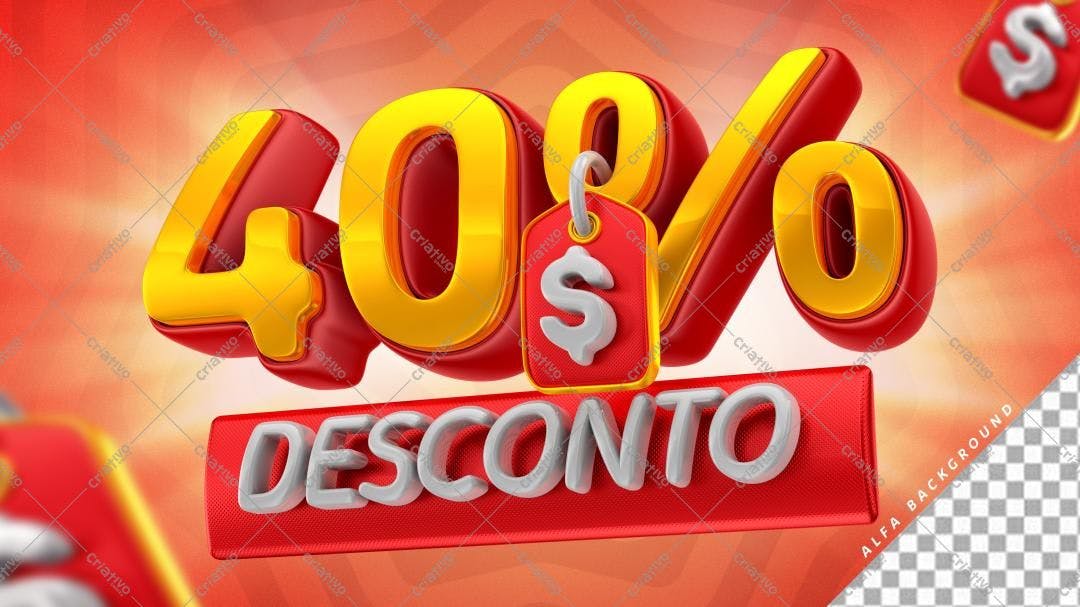 Selo 3D promocional vermelho e dourado