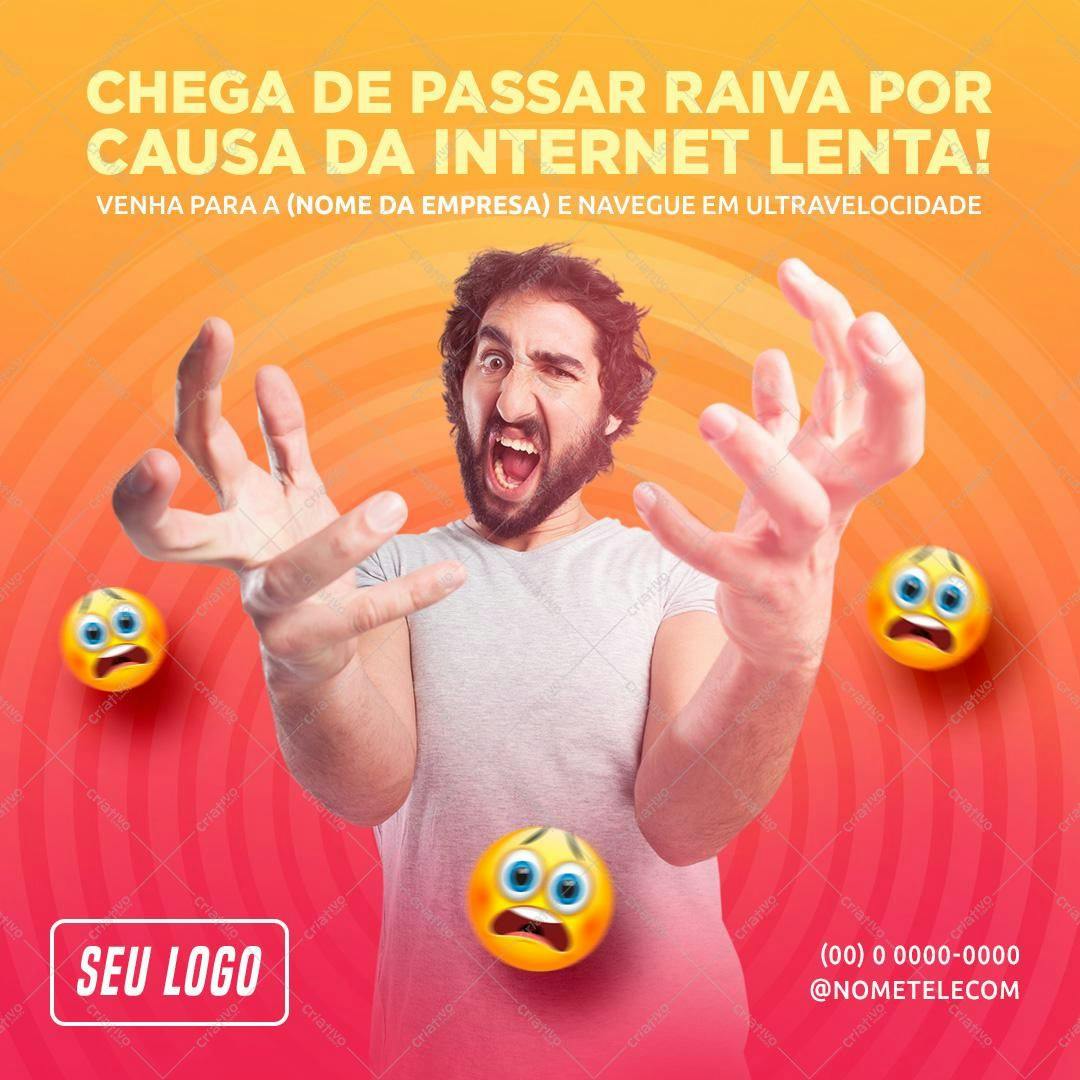 Post para Redes Sociais Internet Lenta PSD Editável