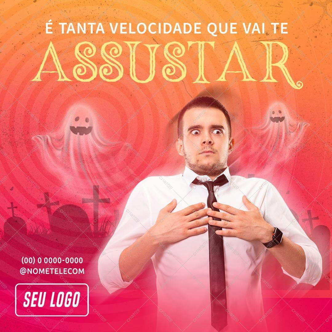 Post para Redes Sociais Dia das Bruxas PSD Editável