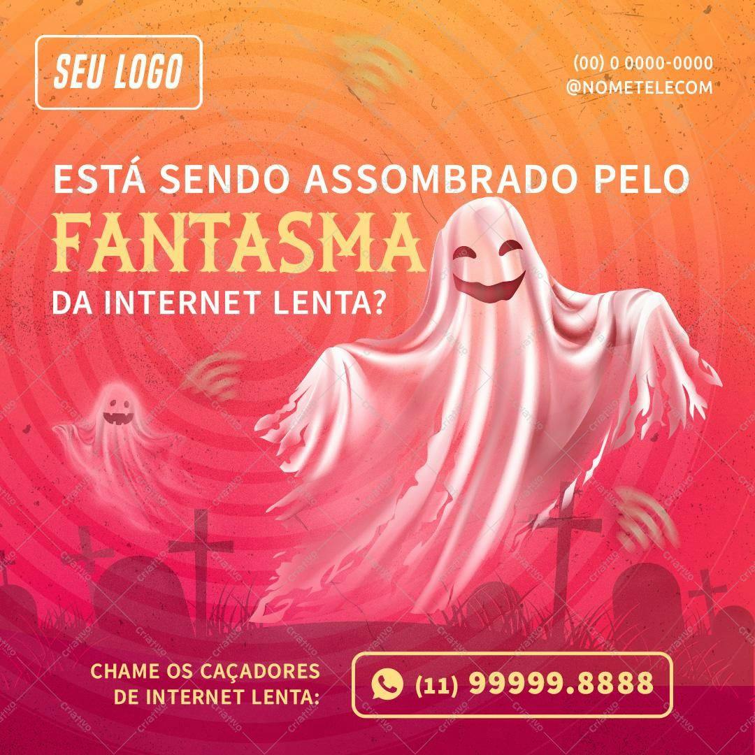 Flyer para Dia das Bruxas com Fantasmas PSD Editável