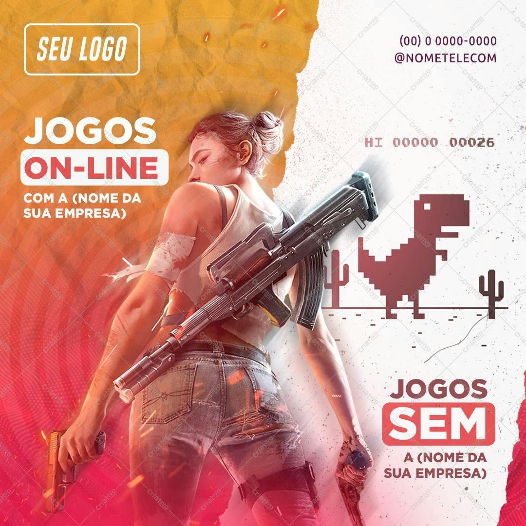 Flyer para Campanha de Jogos Online PSD Editável