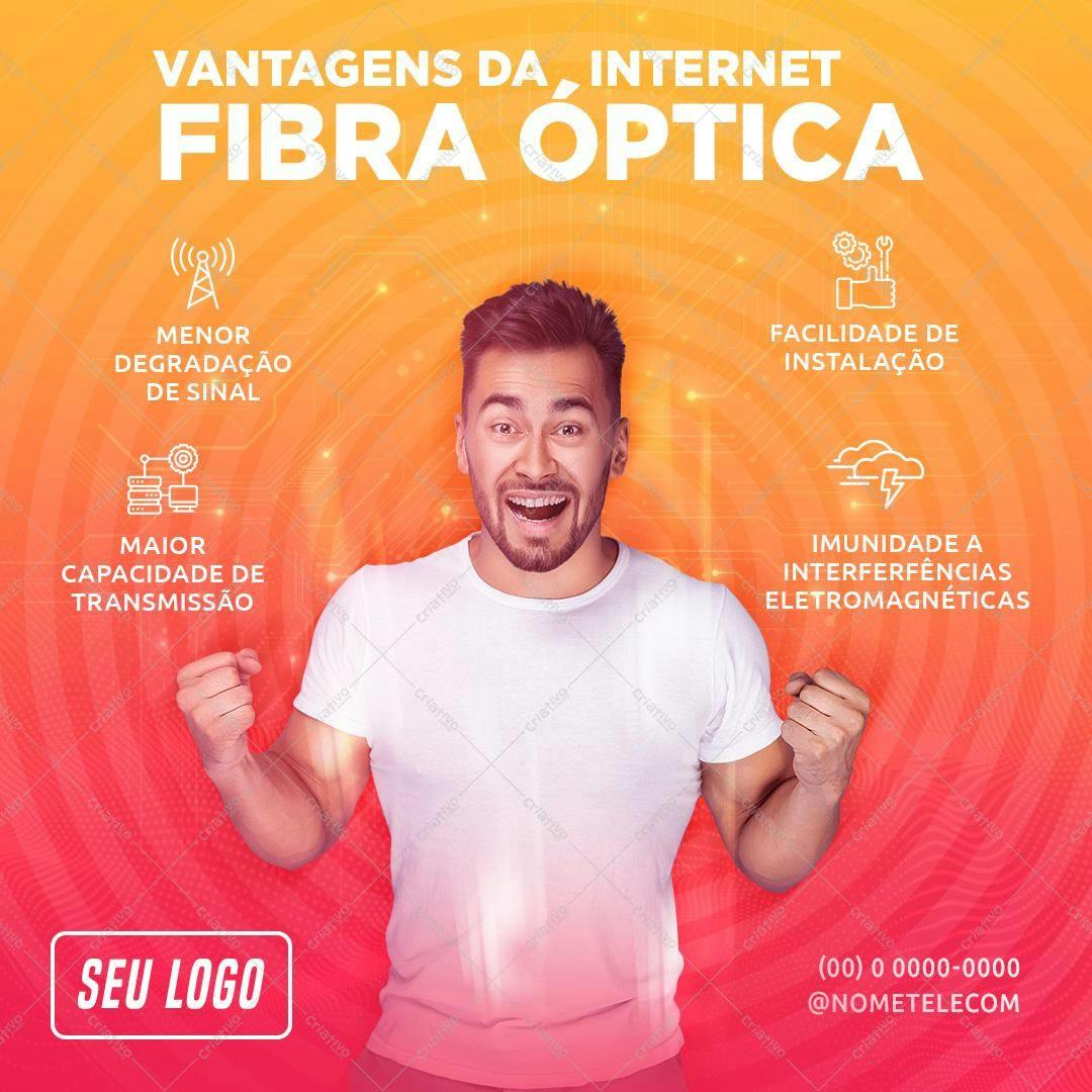 Banner Internet Fibra Ótica PSD Editável