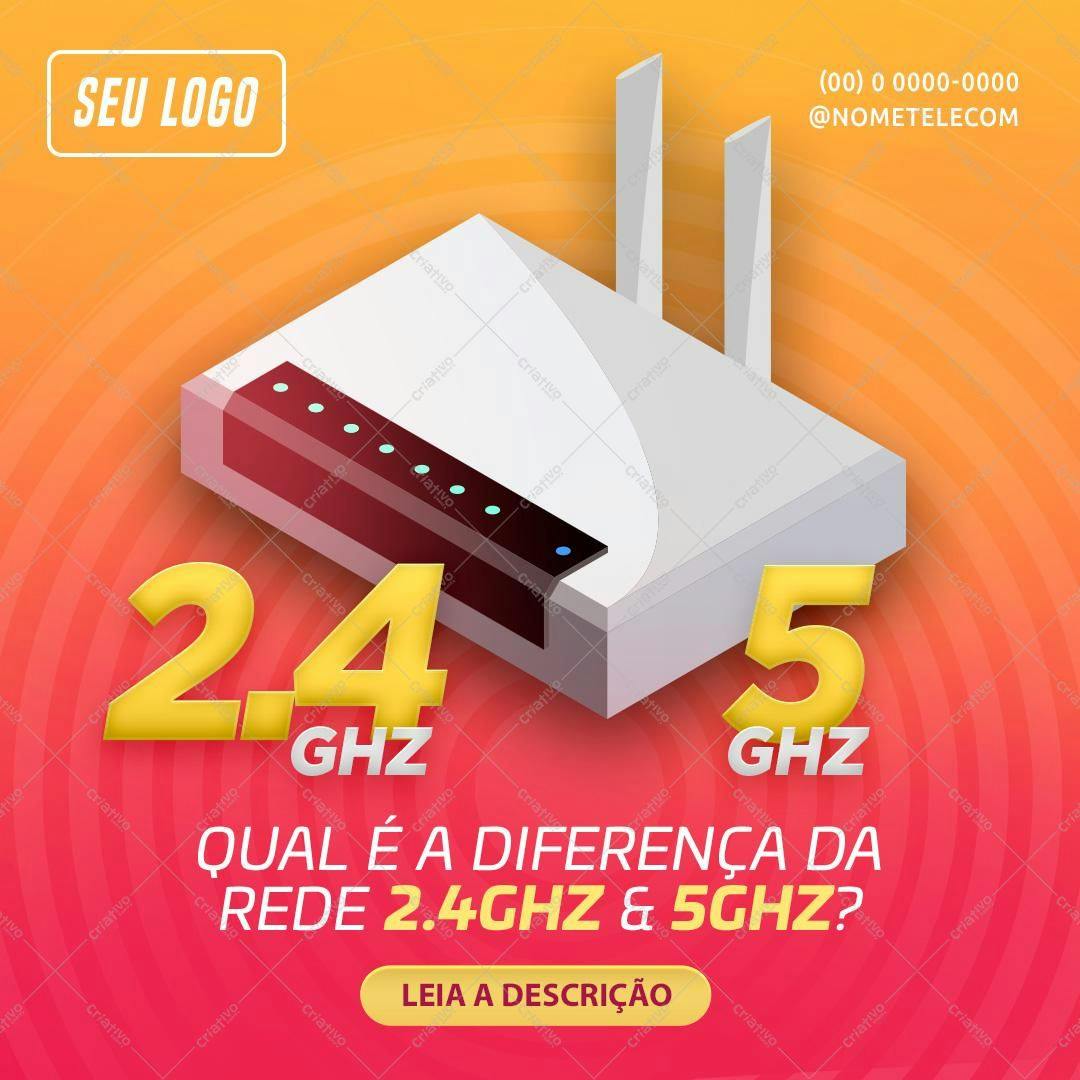 Post para Redes Sociais Roteador Wifi PSD Editável