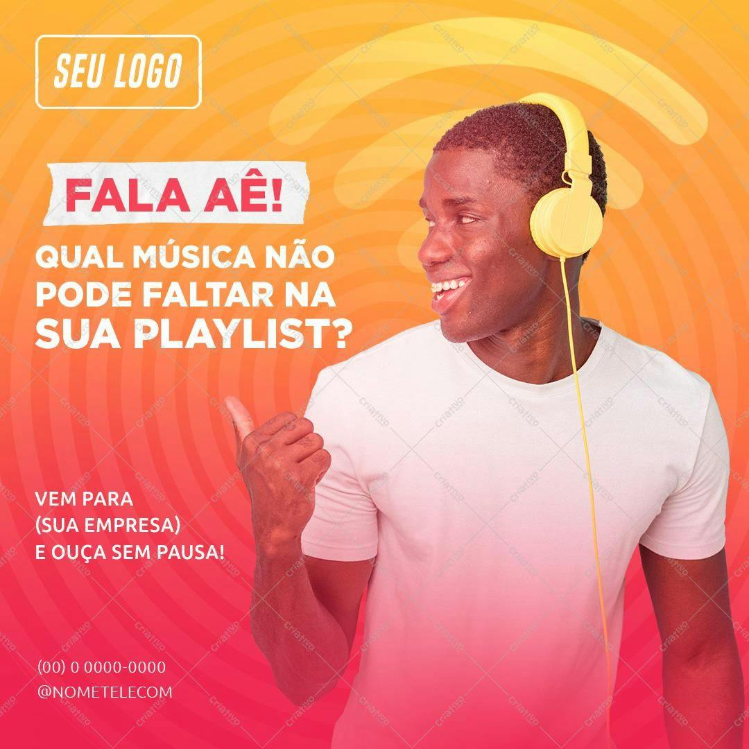 Post para Redes Sociais Música PSD Editável
