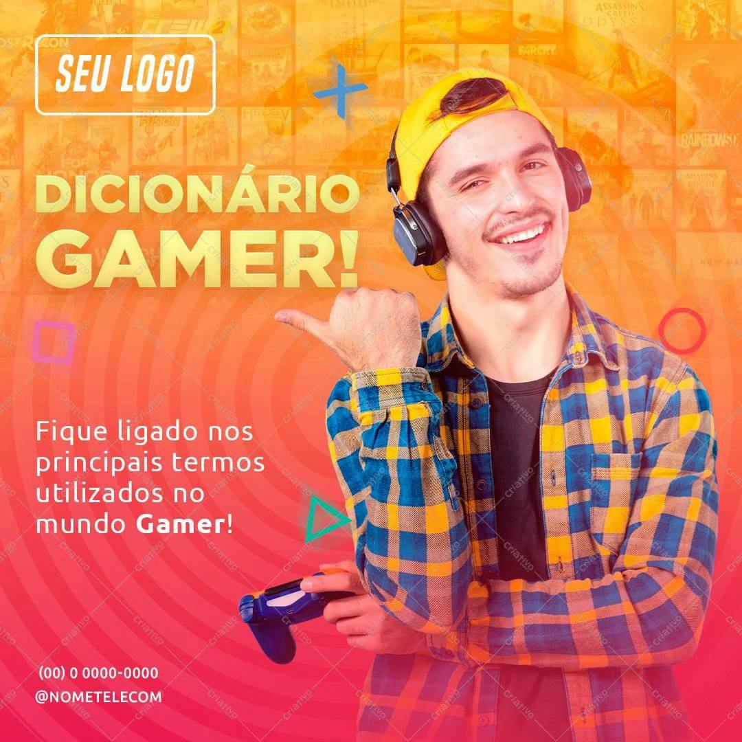 Banner para Divulgação de Dicionário Gamer PSD Editável