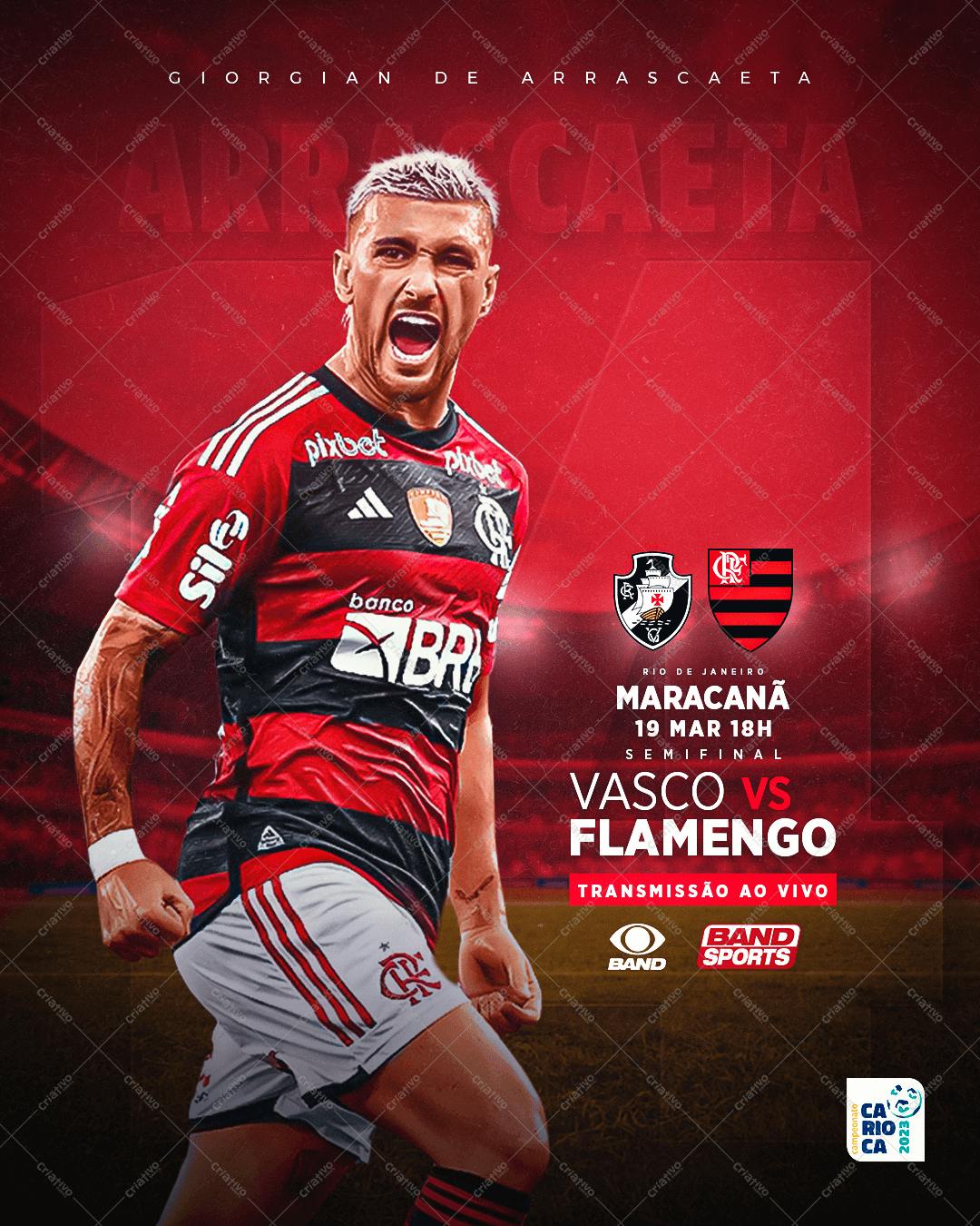 Post para Redes Sociais Flamengo x Vasco PSD Editável