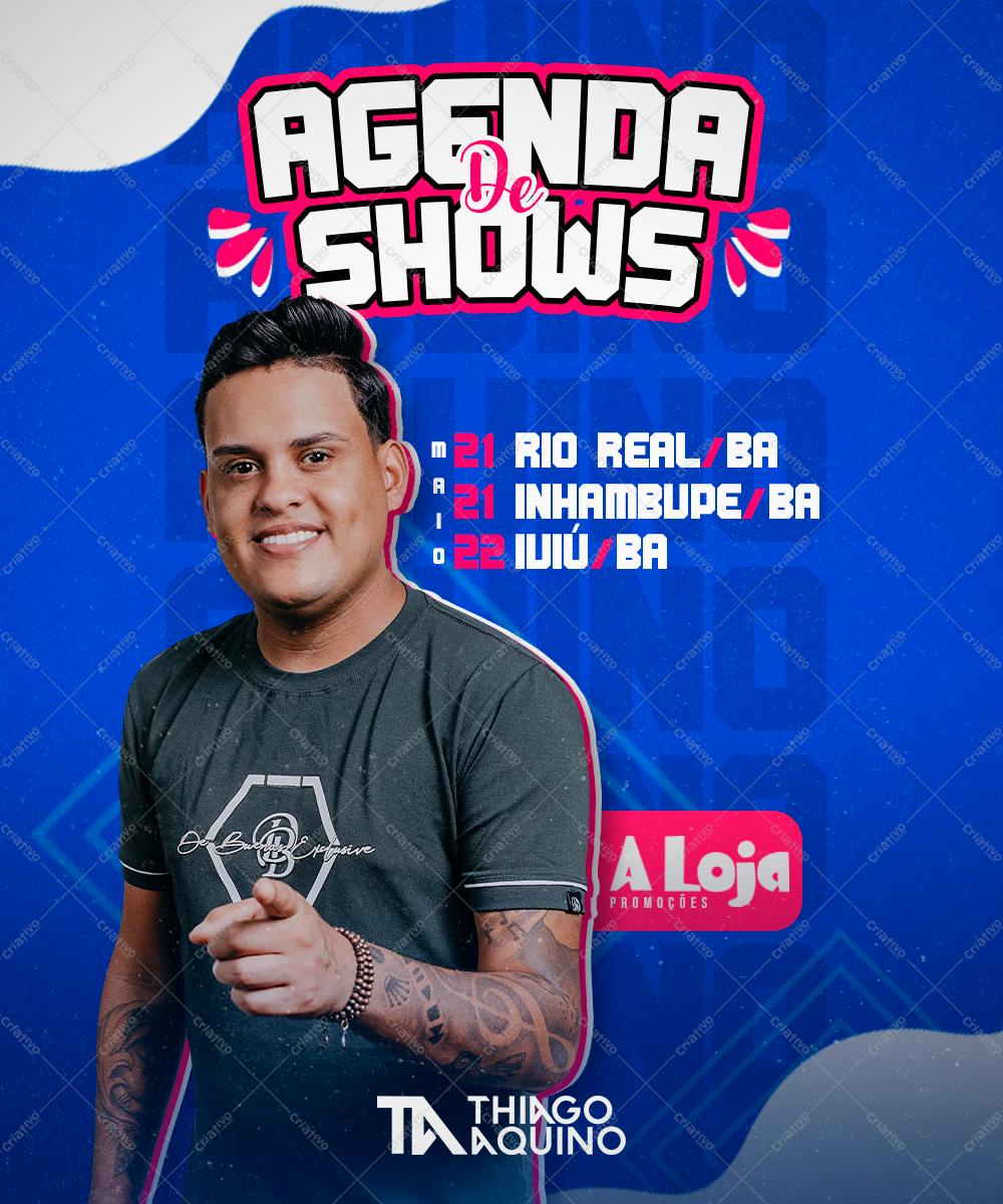 Flyer para Shows do Thiaguinho Aquino PSD Editável