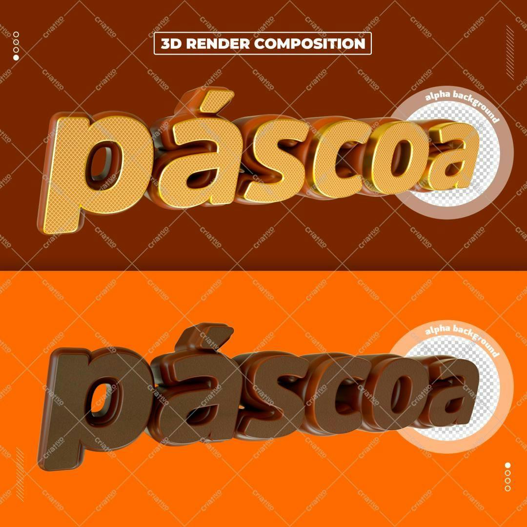 Selo 3D Pascoa Chocolate e Dourado