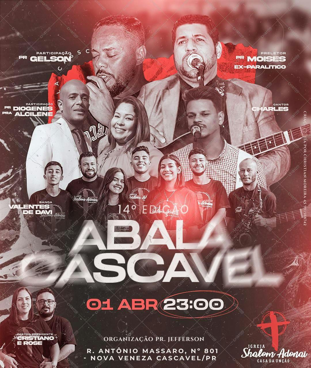 Flyer para Evento Gospel Abalando Cascavel PSD Editável