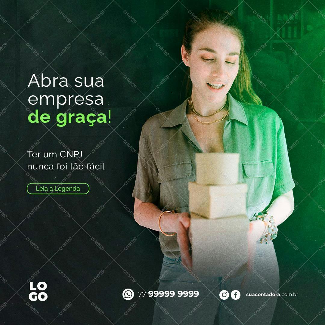 Post para Redes Sociais Abertura de Empresa PSD Editável