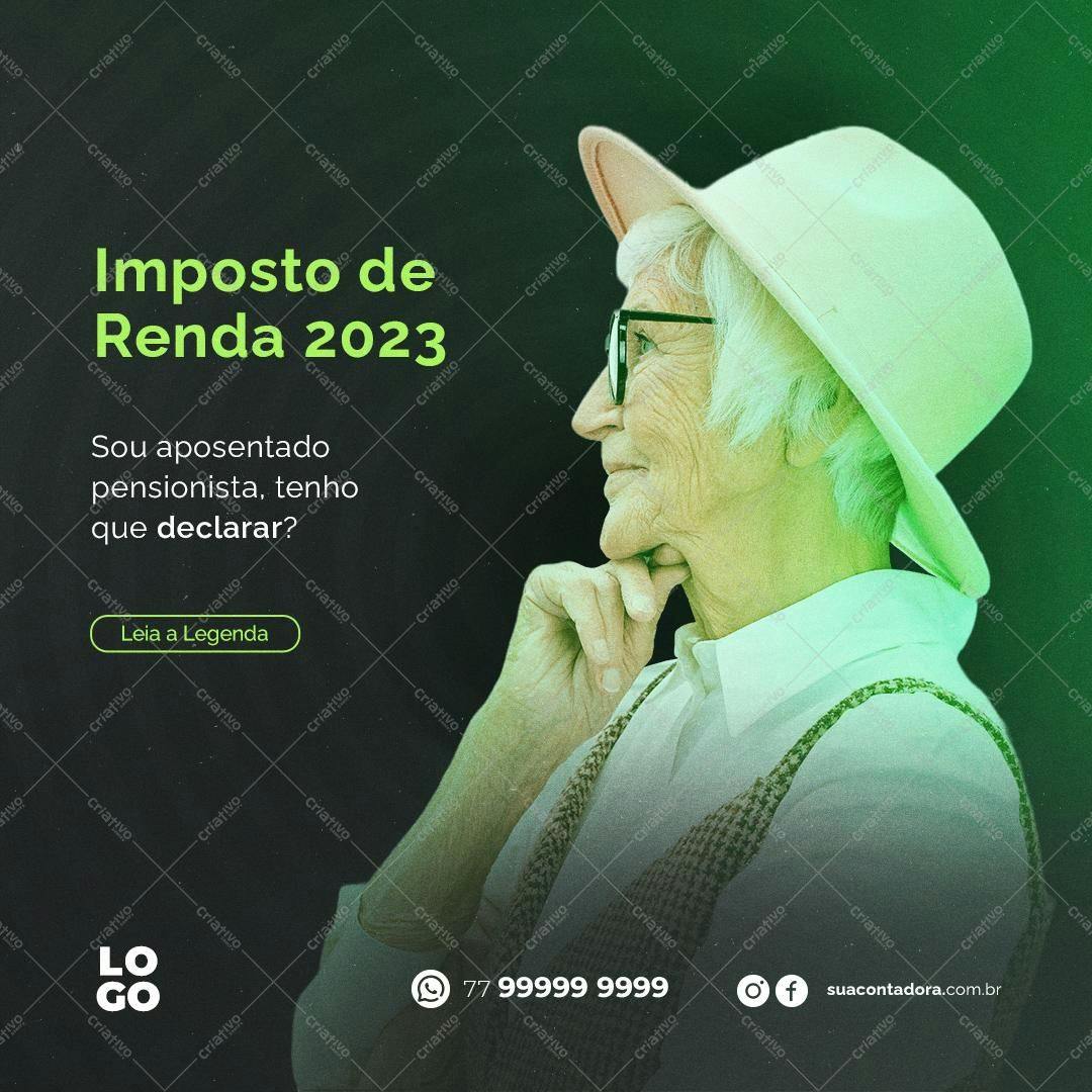 Post para Redes Sociais Imposto de Renda 2023 PSD Editável