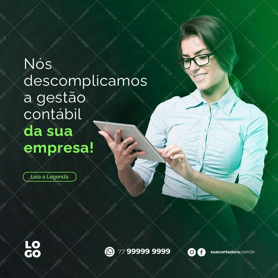 Post para Redes Sociais Contabilidade PSD Editável