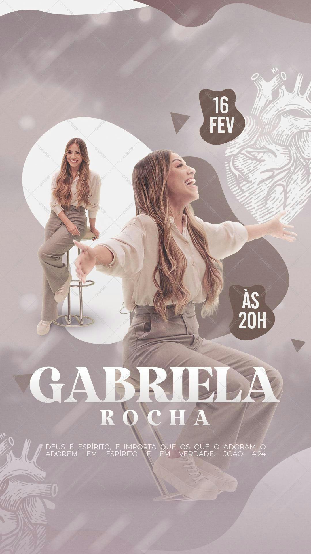 Flyer para Evento Gospel Gabriela Rocha PSD Editável