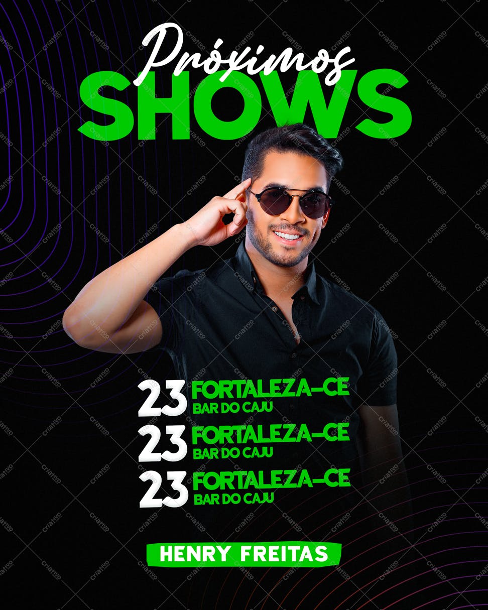 Flyer para Show Musical de Henry Freitas PSD Editável