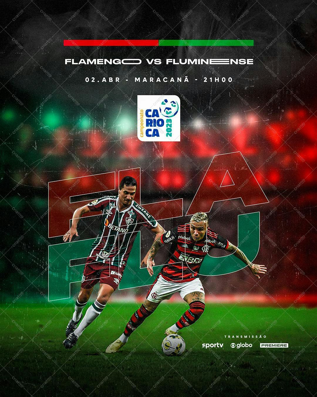 Flyer Flamengo vs Fluminense PSD Editável