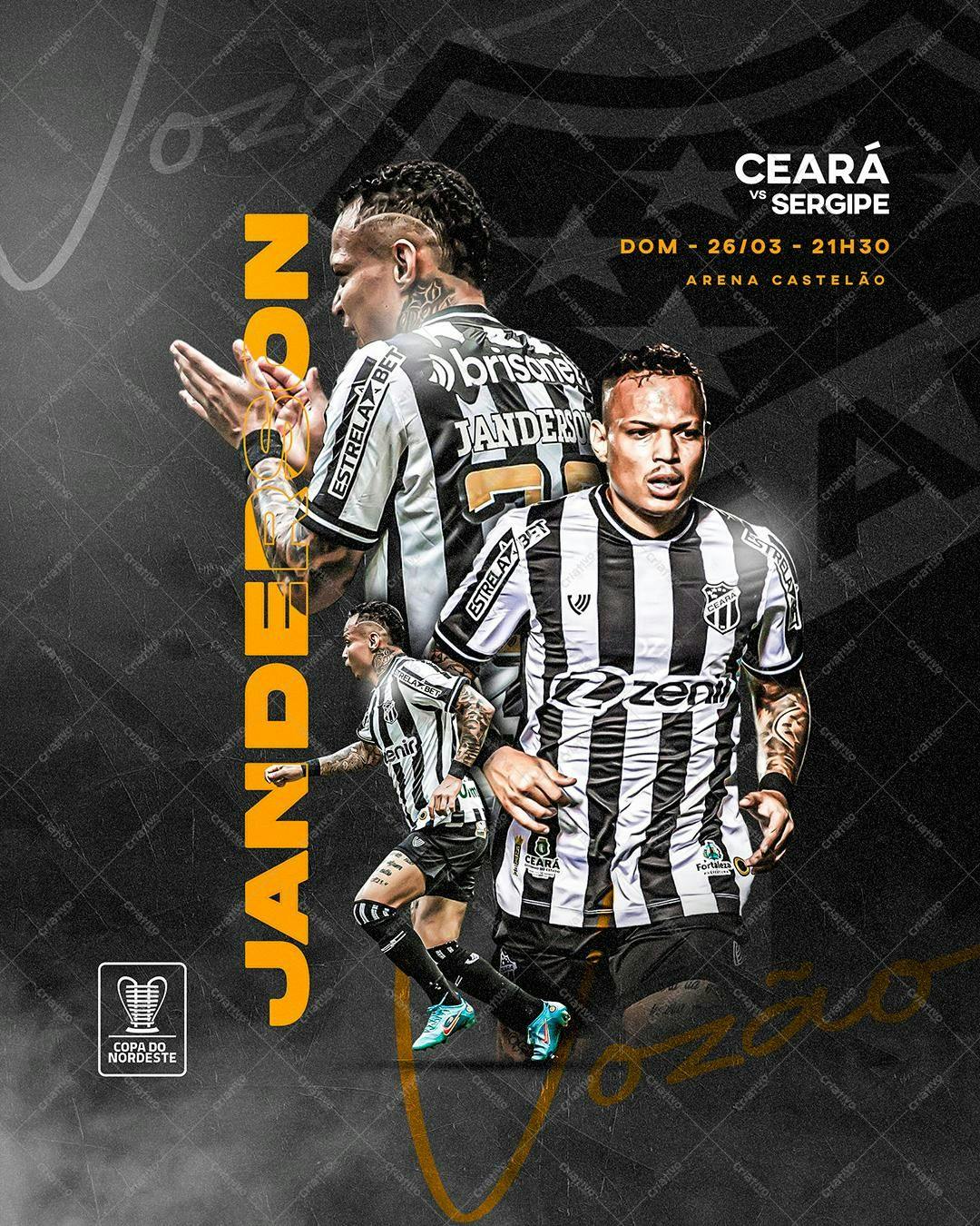 Post para Redes Sociais Futebol Ceará x Sergipe PSD Editável