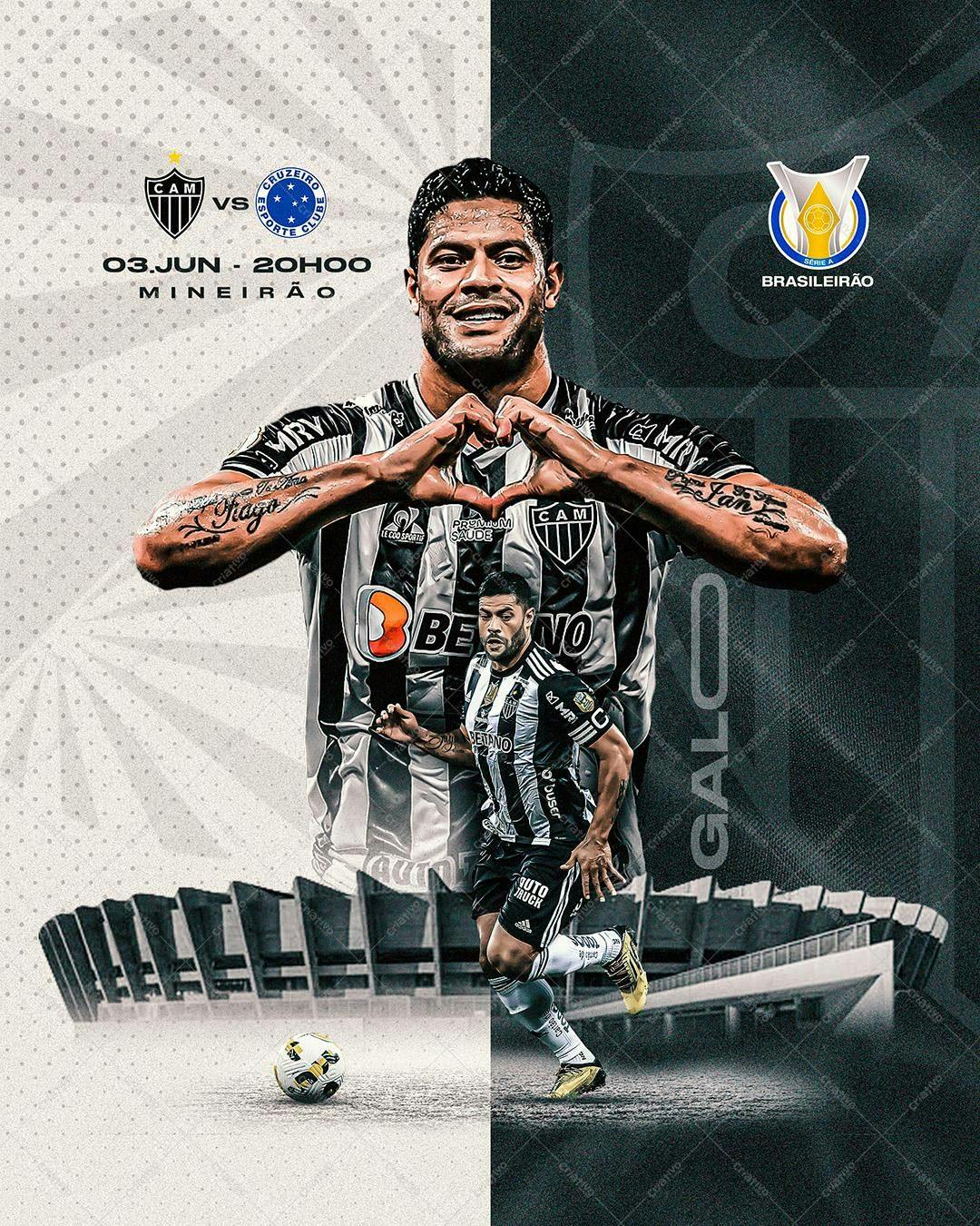 Poster Atlético Mineiro x Cruzeiro PSD Editável