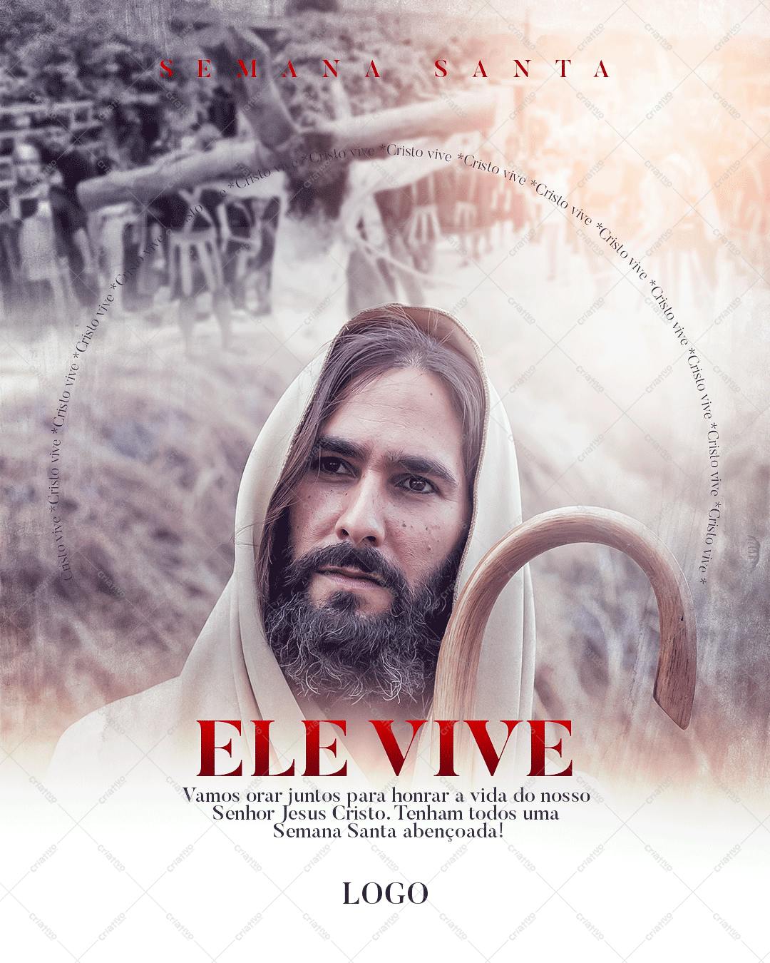 Cartaz Semana Santa Jesus Cristo PSD Editável