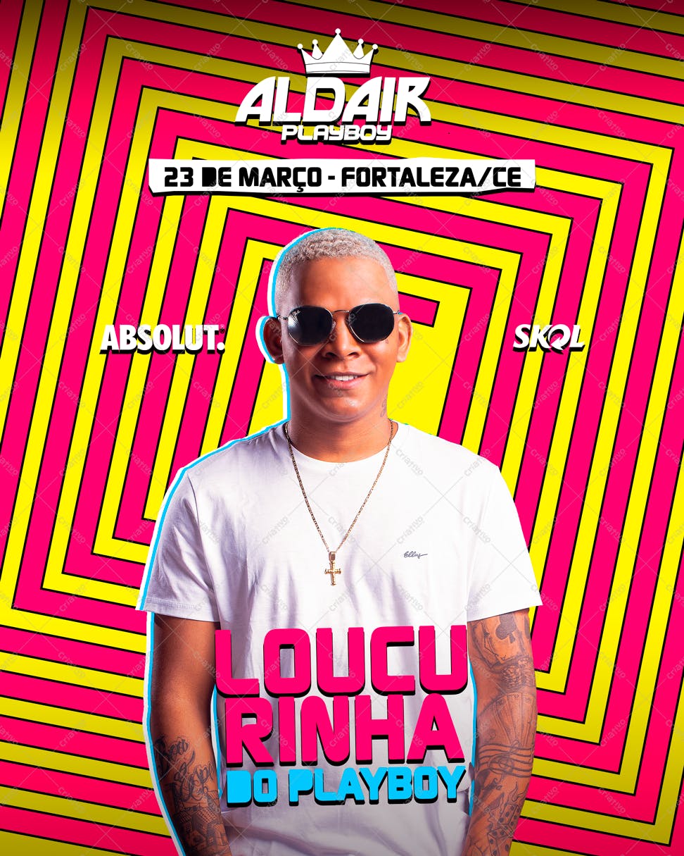 Flyer para Show Aldair Playboy PSD Editável