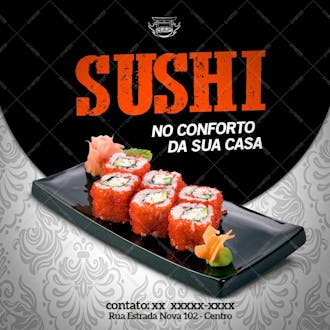 Sushi delivery no conforto da sua casa!