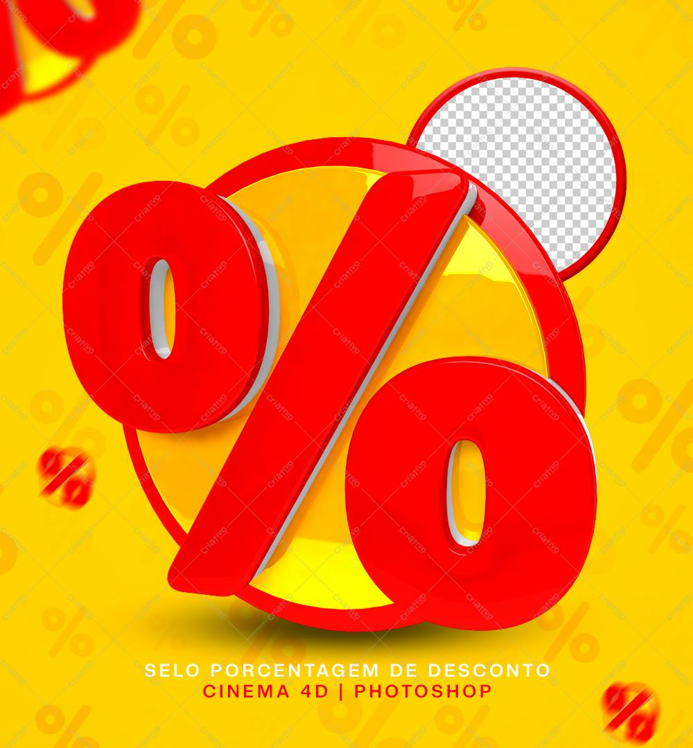 Selo Porcentagem de Desconto PSD Editável