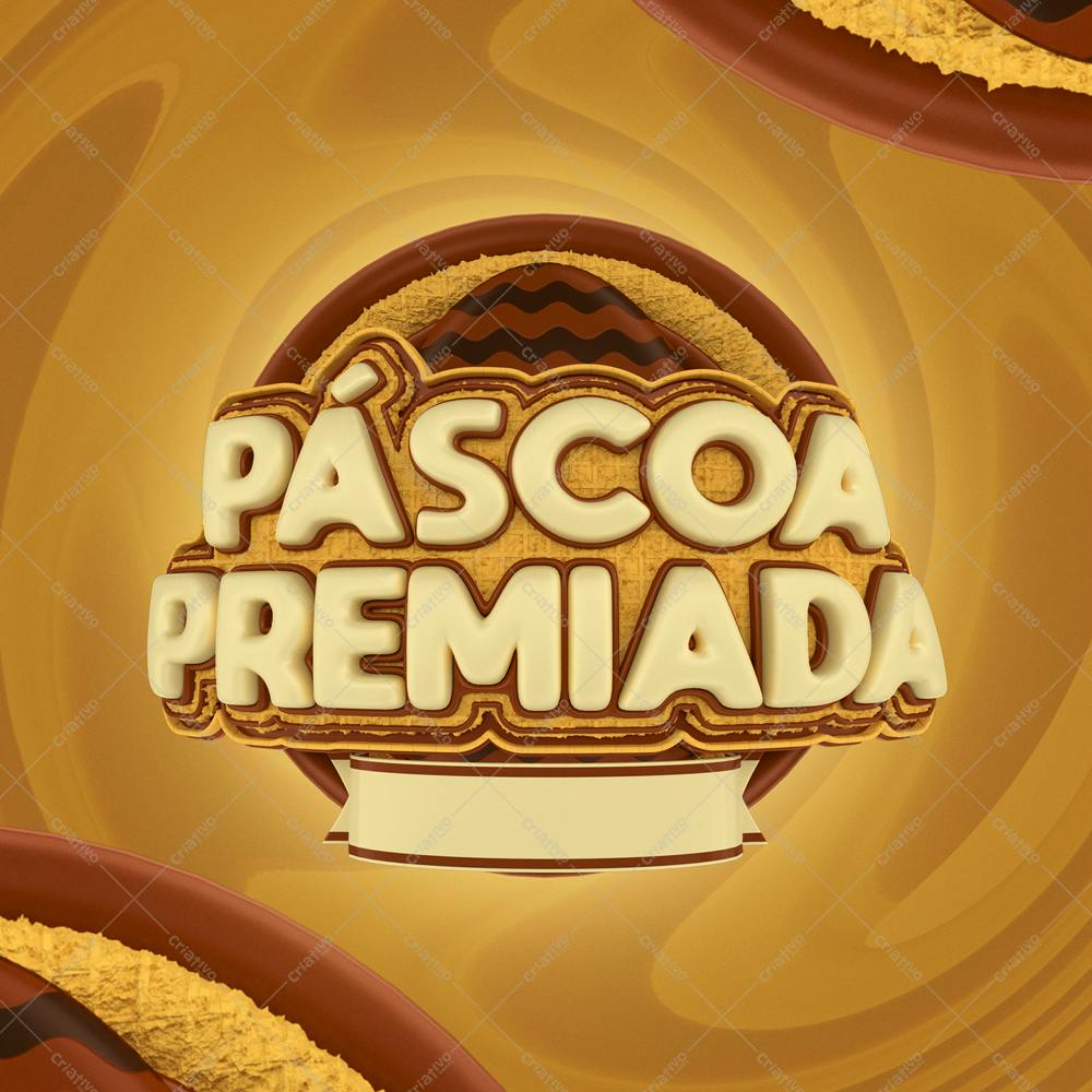 Arte para Páscoa Premiada PSD Editável