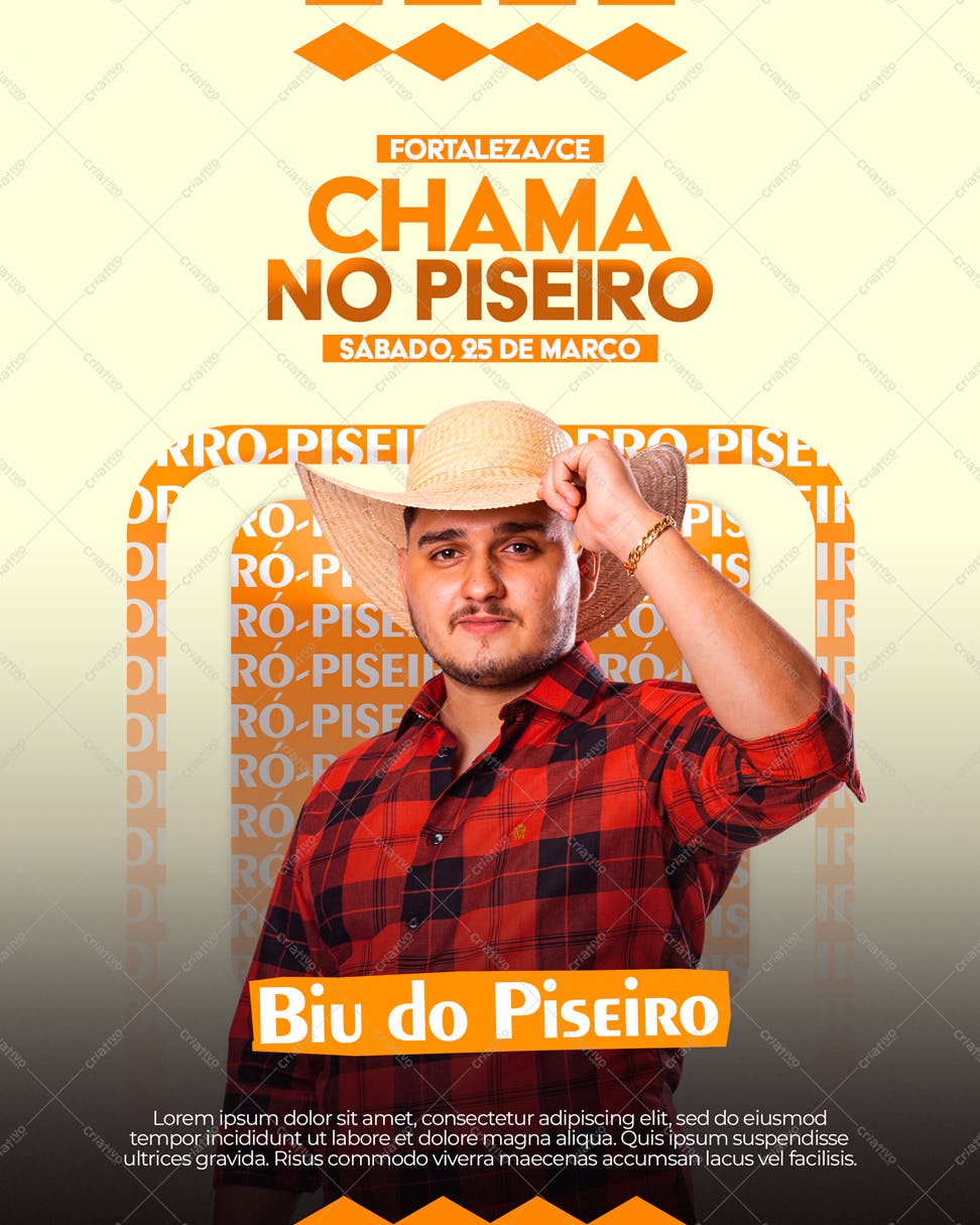 Flyer para Festa de Piseiro PSD Editável