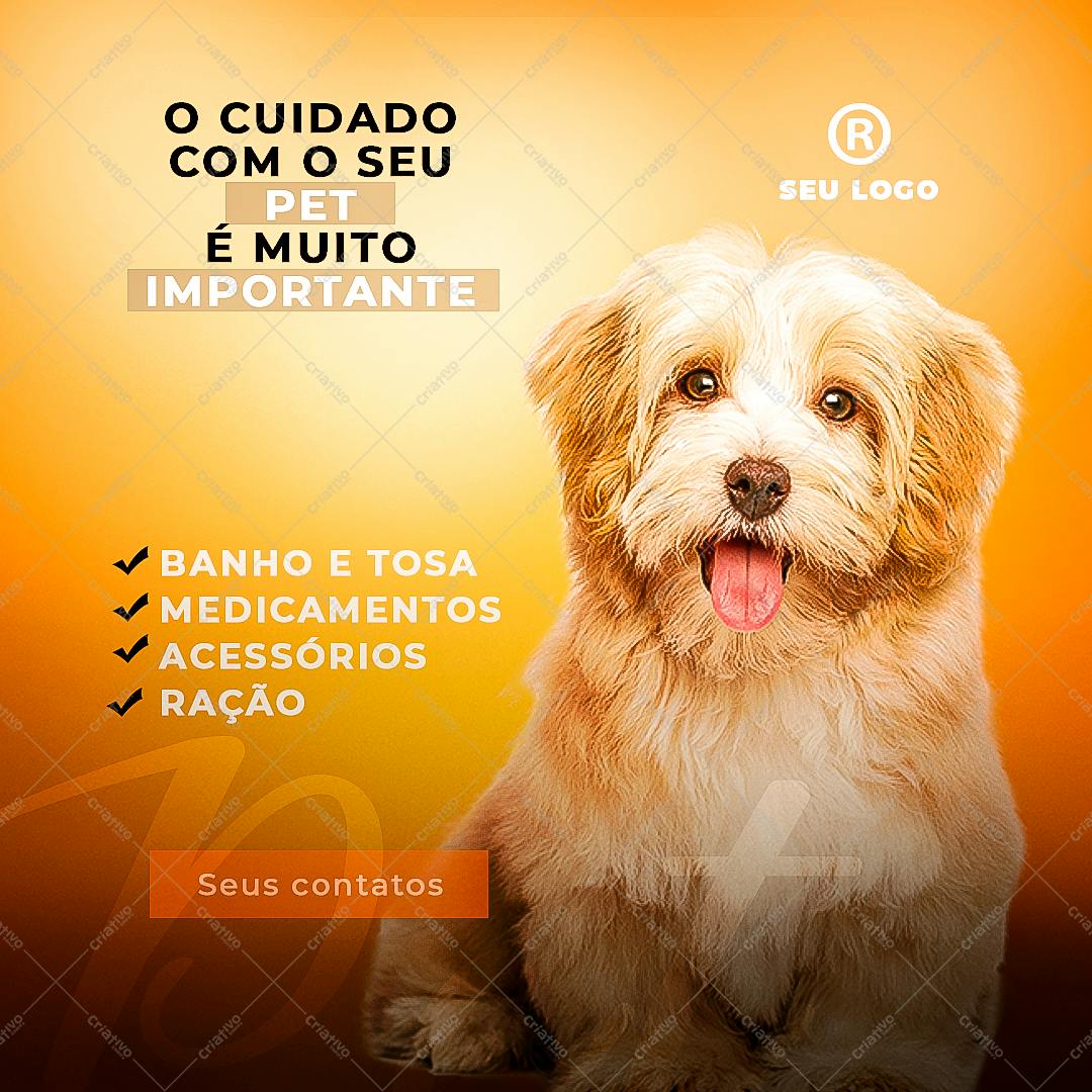 Post para Redes Sociais Veterinária PSD Editável