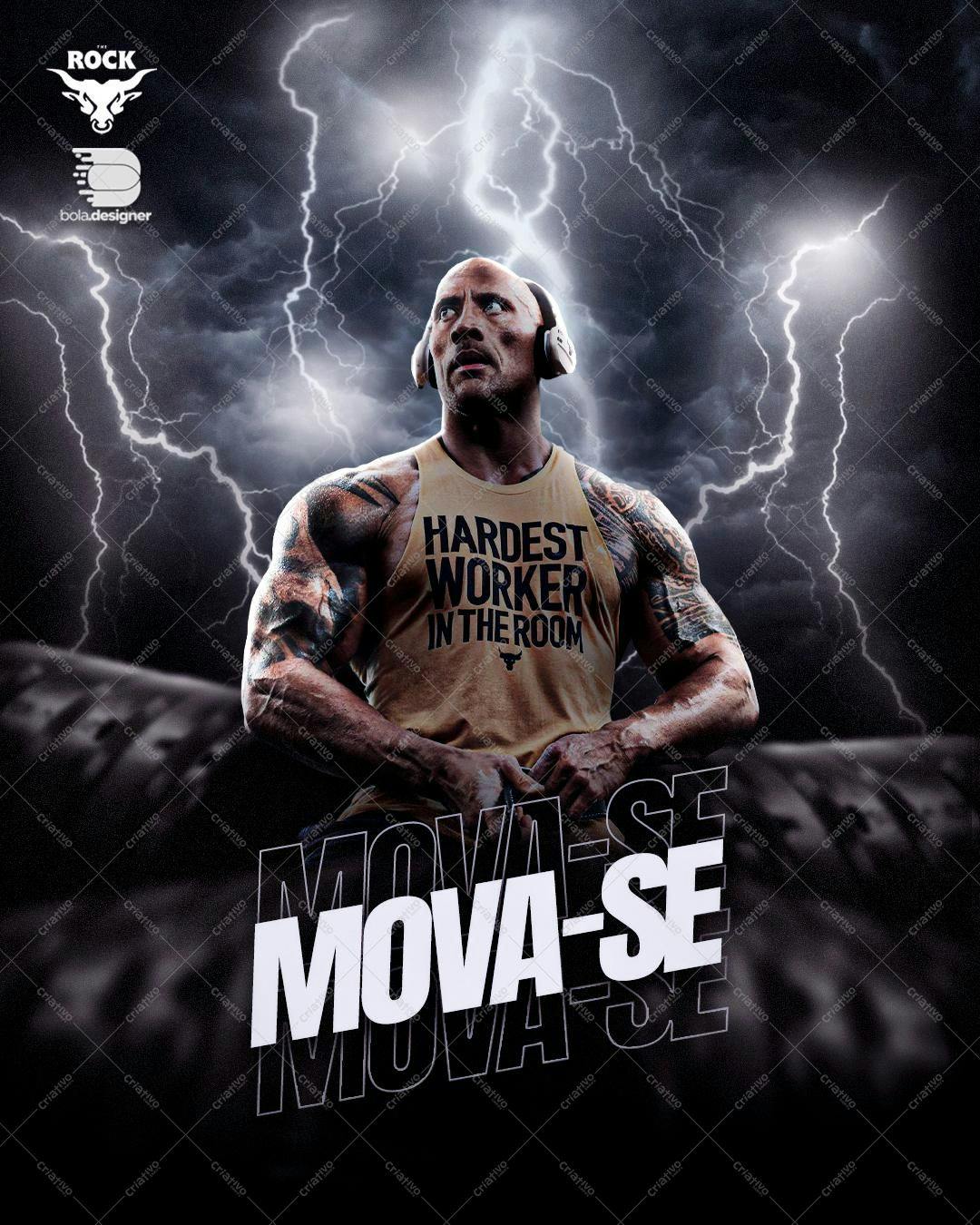 Poster Motivacional com The Rock PSD Editável